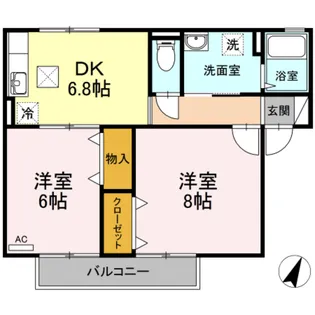 岡山県岡山市北区津高【アパート】の間取り