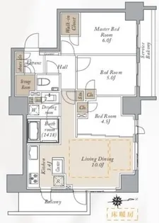 プライマルシティ神楽坂【12階】の間取り