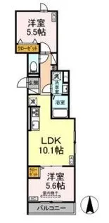 セレスティア荒川II【2階】の間取り