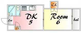 中田ビル三篠【6階】の間取り