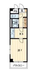 1DKの間取り画像