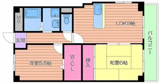 2LDKの間取り画像