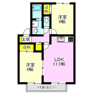 セジュール エスト【2階】の間取り
