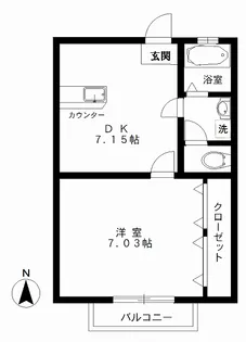 エスポワールオキツ【1階】の間取り
