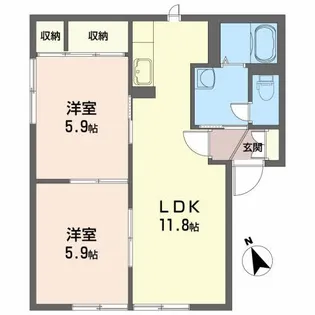 ナイス・アーバン【1階】の間取り