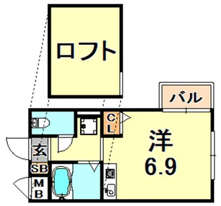 兵庫県神戸市東灘区魚崎中町2【アパート】の間取り