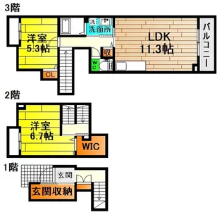 広島県広島市安佐北区可部南1【アパート】の間取り