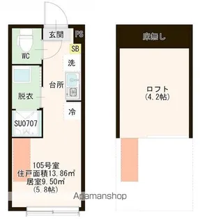 ハーモニーテラス浮間舟渡【1階】の間取り