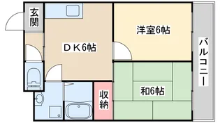 モンリベルテ野中【2階】の間取り