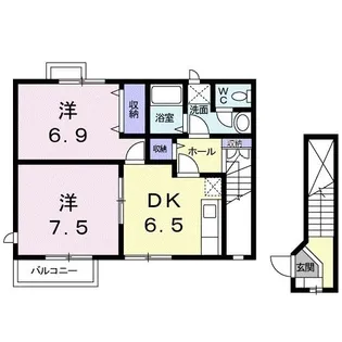埼玉県羽生市南羽生3【アパート】の間取り
