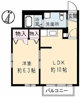 ラ・コリーヌ福泊【1階】の間取り