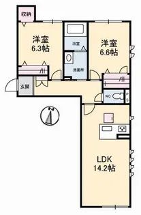 ドゥーズ ガルテン【1階】の間取り