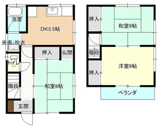 広島県安芸郡府中町みくまり2【一戸建】の間取り