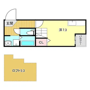 兵庫県尼崎市大島3【アパート】の間取り