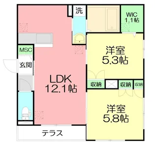 メルベージュ鵠沼海岸【1階】の間取り