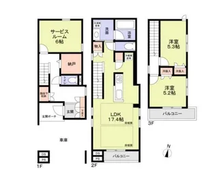 東京都練馬区中村3【一戸建】の間取り