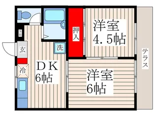 コーポ一之江B棟【1階】の間取り