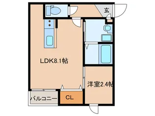 エクシア福大駅前B【2階】の間取り