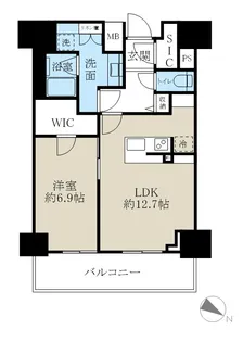 ロイヤルパークスER万代【4階】の間取り