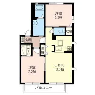 エスポワールB【1階】の間取り