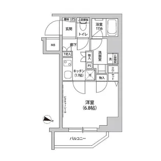 グランドルチェ門前仲町【7階】の間取り