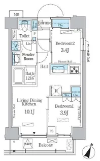 パークアクシス大塚サウスレジデンス【10階】の間取り