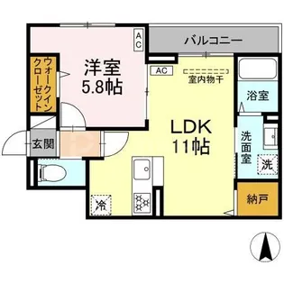 セレスティア谷在家II【2階】の間取り