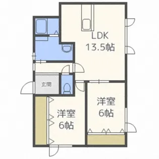 ディーセント川沿【2階】の間取り