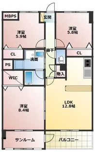 チュチュハウス城下【2階】の間取り