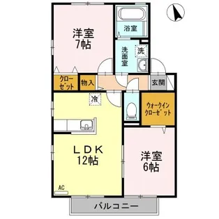 リビングタウン松縄 B棟【2階】の間取り