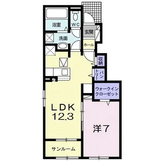 サニーハイツすみれ C【1階】の間取り