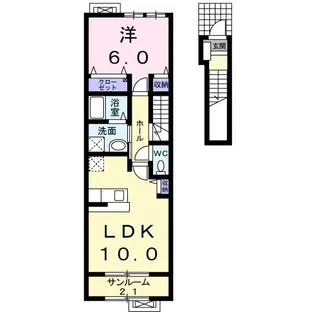 フルーヴ宮町【2階】の間取り