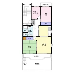 芳川ハイツ4号棟【1階】の間取り