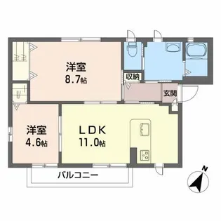 ガーデン・わき【2階】の間取り