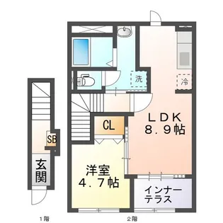 ネスト赤堀【2階】の間取り