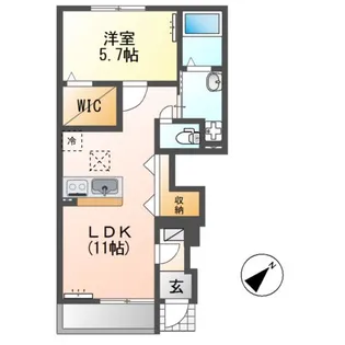 シャン ドゥ リーフ【1階】の間取り