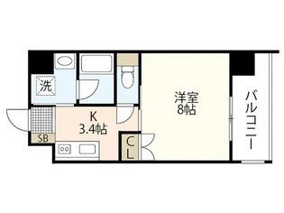 Villa Oasis Ujina【9階】の間取り