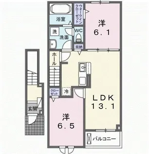 けやきレジデンスα【2階】の間取り