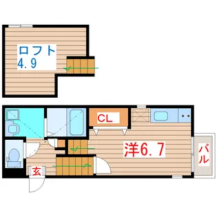 RIZESTフェリオ東照宮【2階】の間取り