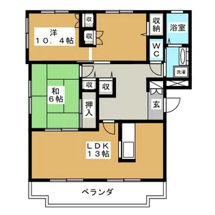 グランバリエ七瀬 N棟【2階】の間取り