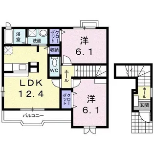 メリッサI【2階】の間取り