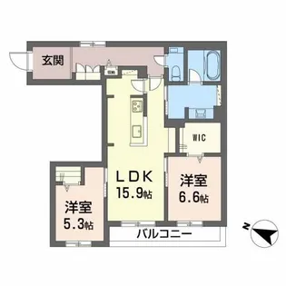 サニープレイス-K【2階】の間取り