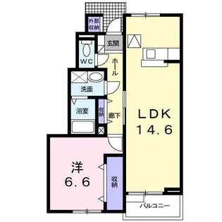 エストシャトーA【1階】の間取り