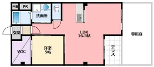 甲子園第七コーポラス【1階】の間取り
