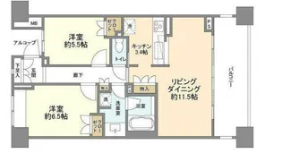 パークハウス清澄白河 リバーサイド【5階】の間取り