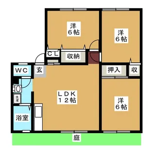 カサヴィレッジA【1階】の間取り