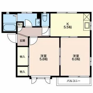 サンパレスREI B【1階】の間取り