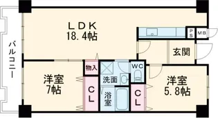 グランドパレス学園前【5階】の間取り