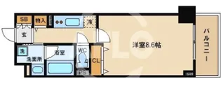 エスリード長堀タワー【8階】の間取り