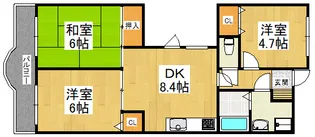 シャルマンフジ富田林【6階】の間取り